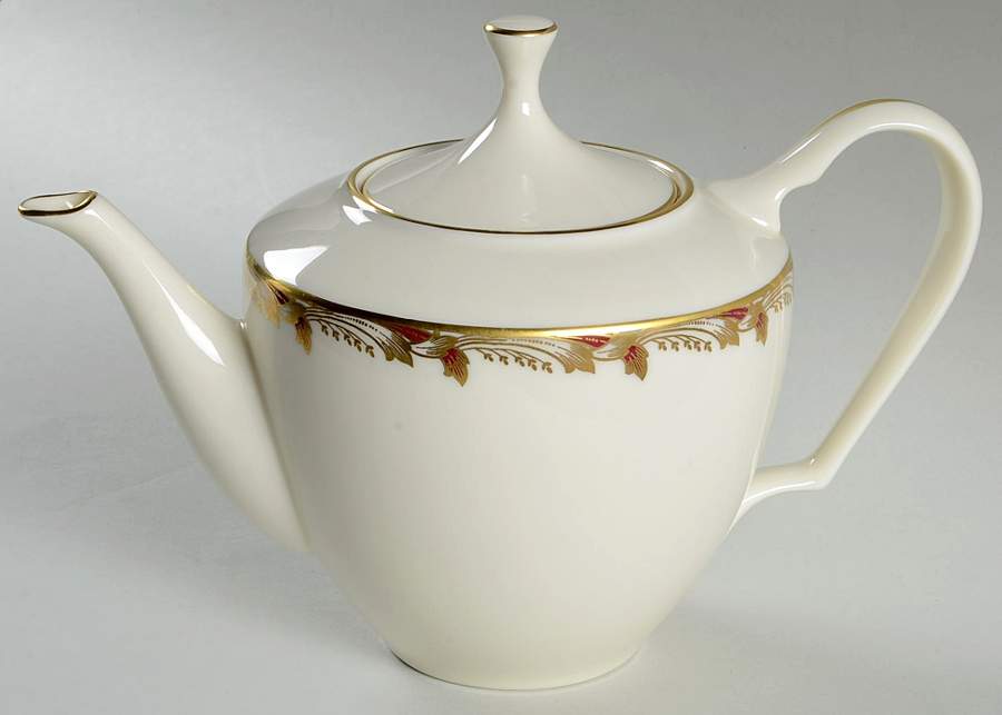 Essex Maroon (Smooth) Teapot & Lid by Lenox-1