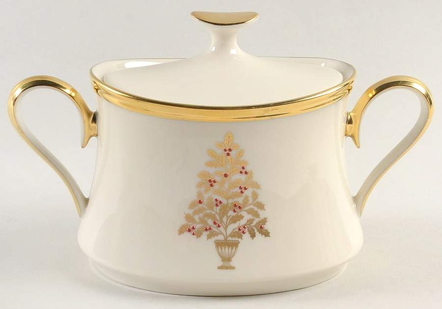 Eternal Christmas Sugar Bowl & Lid by Lenox-1