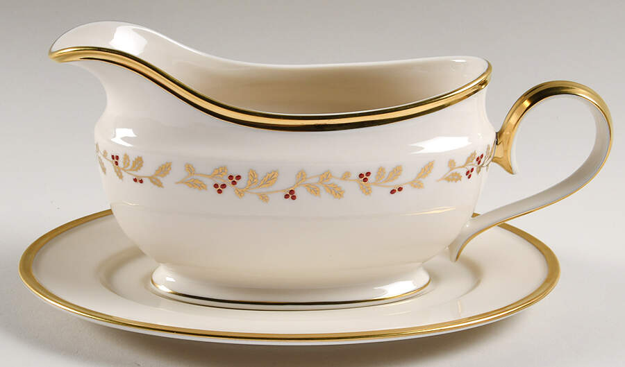 Eternal Christmas Gravy Boat & Underplate by Lenox-1