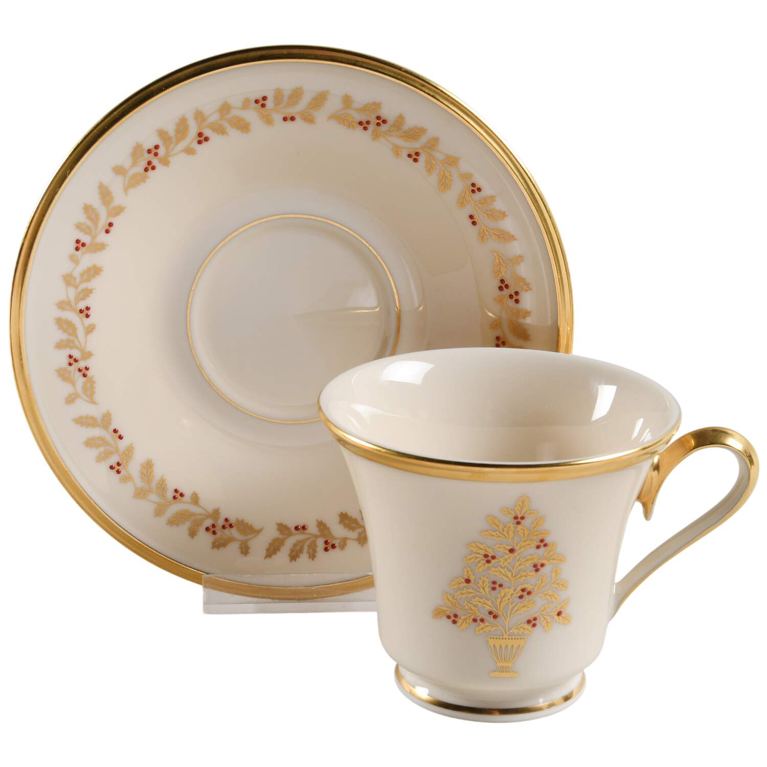 Eternal Christmas Footed Cup & Saucer Set by Lenox-1
