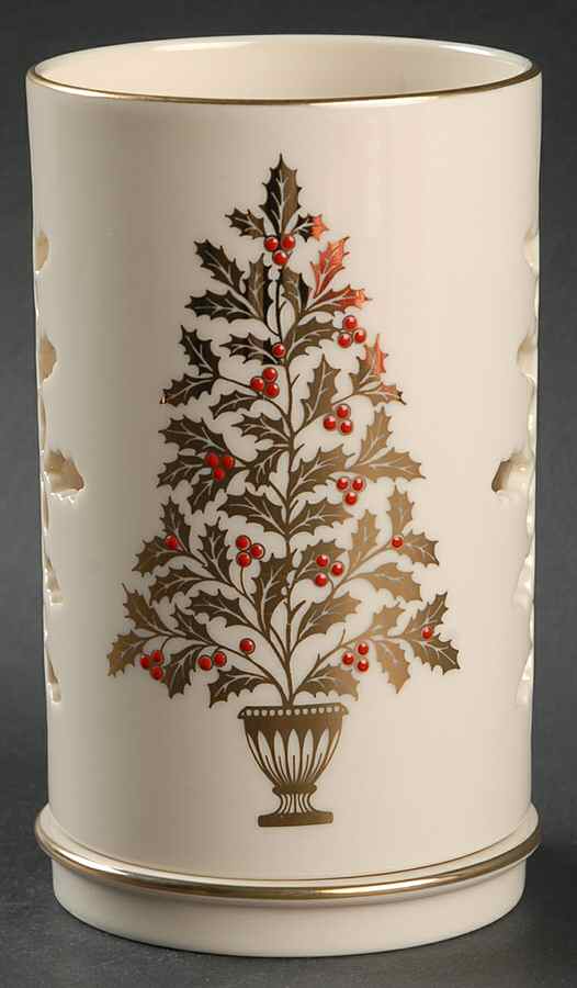 Eternal Christmas Tall Pierced Votive Candleholder & Base by Lenox-1