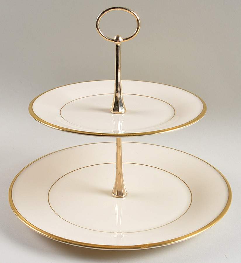 Eternal 2 Tiered Serving Tray (Dinner & Salad Plate) by Lenox-1