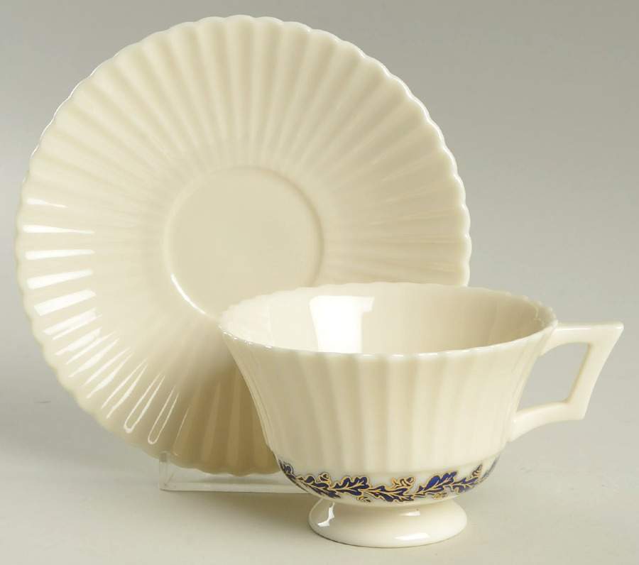 Etna Blue Footed Cup & Saucer Set by Lenox-1