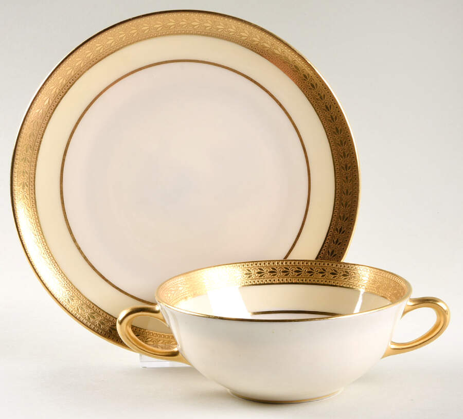 Evanston Flat Cream Soup Bowl & Dessert Plate/Saucer Set by Lenox-1