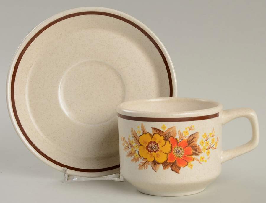 Fall Blossoms Flat Cup & Saucer Set by Lenox-1