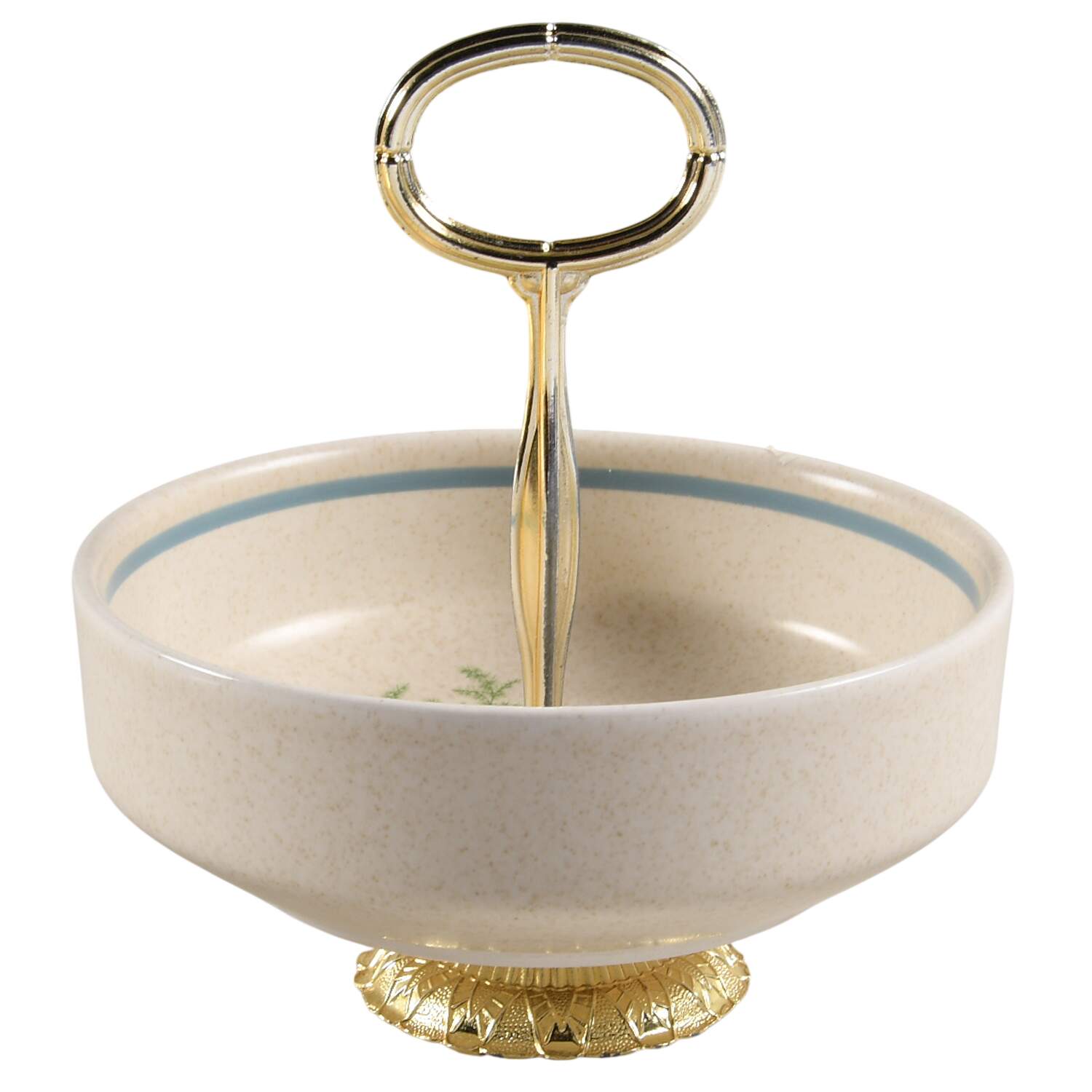 Fancy Free 6"-7" Handled Footed Nut Dish HC by Lenox-1