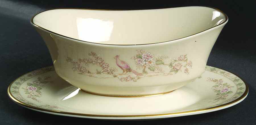 Fair Isle Gravy Boat with Attached Underplate by Lenox-1
