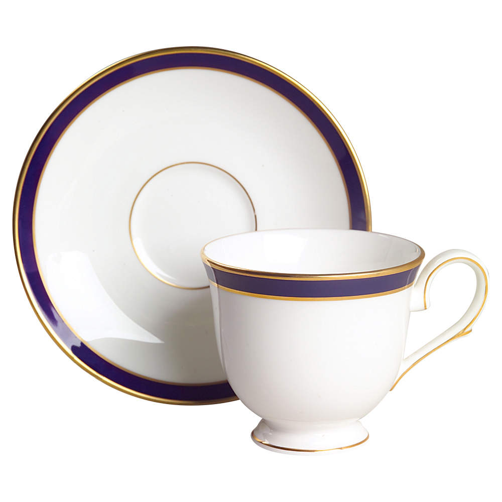 Federal Cobalt Footed Cup & Saucer Set by Lenox-1