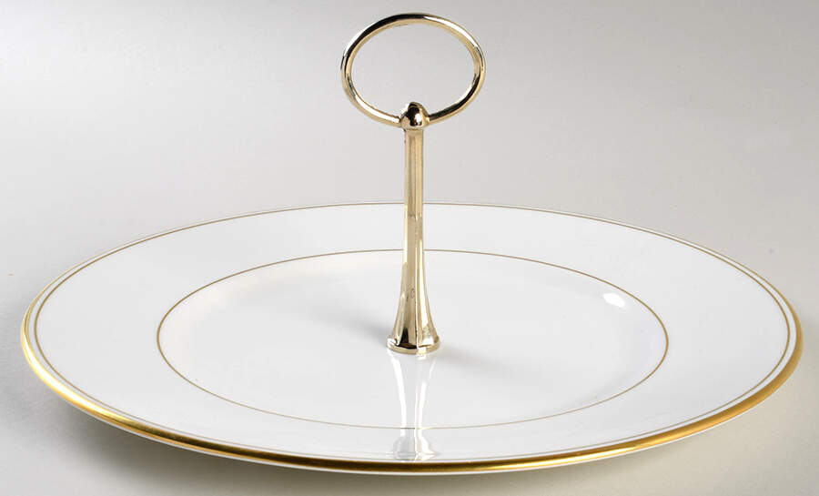 Federal Gold (Discontinued 2005) Round Serving Plate with Handle (DP) by Lenox-1