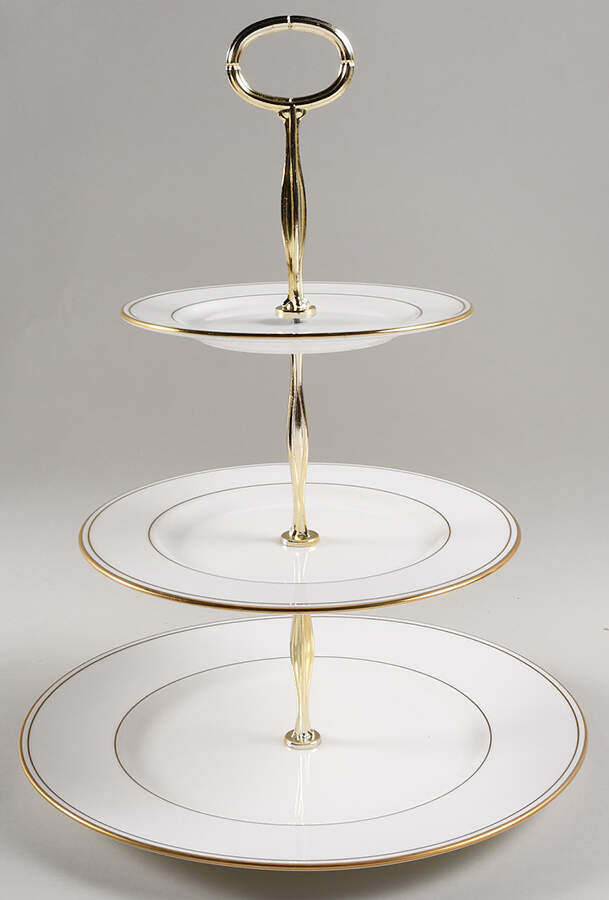 Federal Gold (Discontinued 2005) 13 7/8"-14 1/4" 3-Tiered Serving Tray(DP,SP,BB) HC by Lenox-1