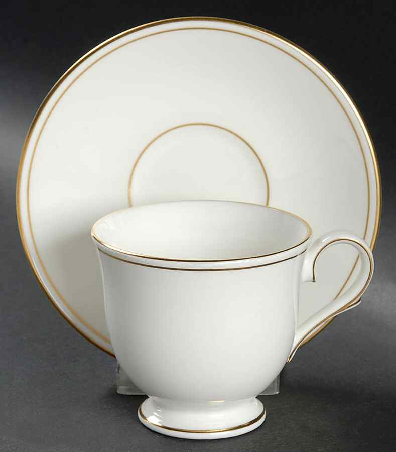 Federal Gold (Discontinued 2005) Footed Demitasse Cup & Saucer Set by Lenox-1
