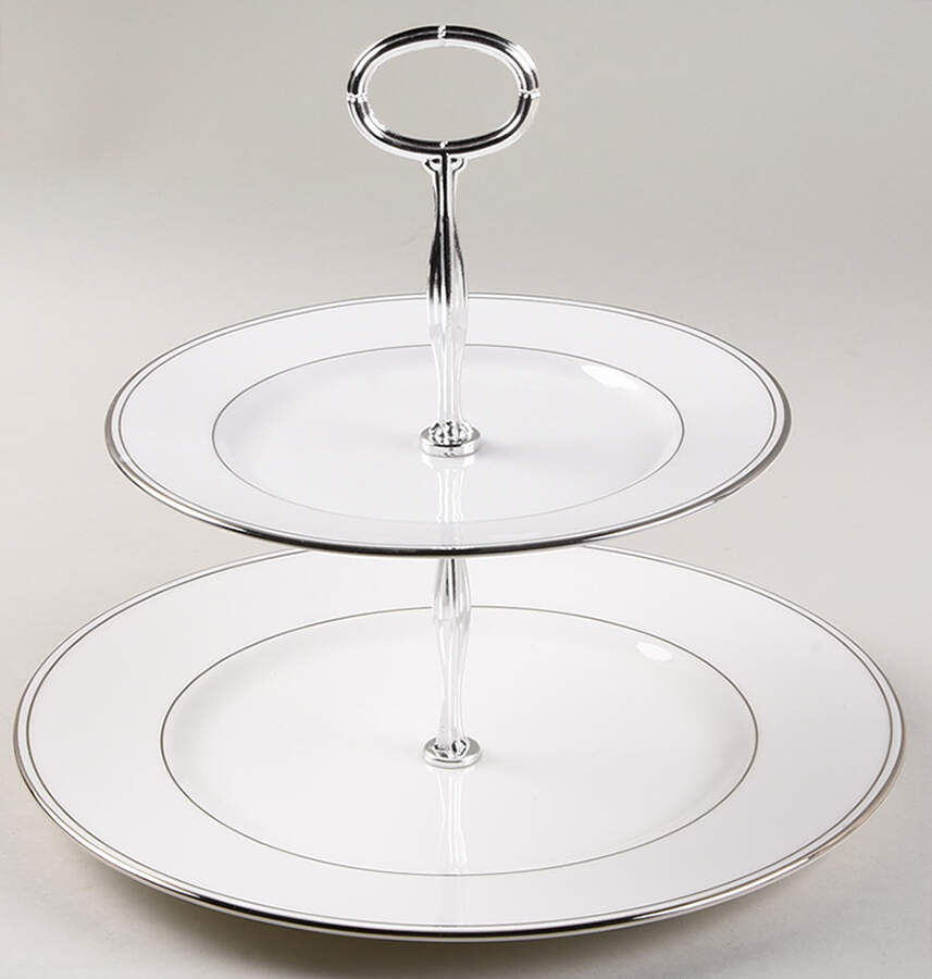 Federal Platinum 6 5/8"-10"  2 Tiered Serving Tray (Dp, Sp) HC by Lenox-1