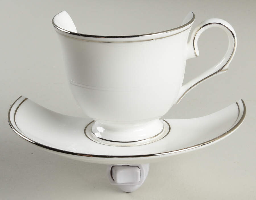 Federal Platinum 4 3/8"-4 5/8" Night Light/Cup & Saucer HC by Lenox-1
