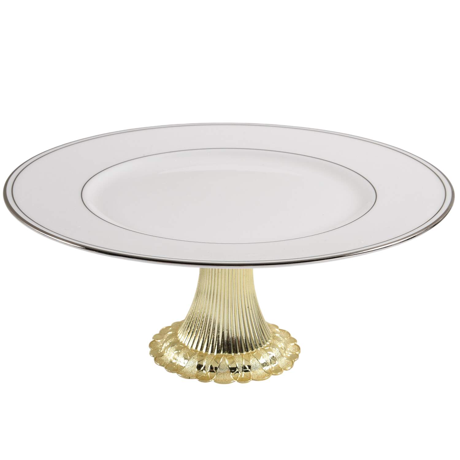 Federal Platinum Cake Stand with 4"-5" Metal Pedestal  Hc by Lenox-1