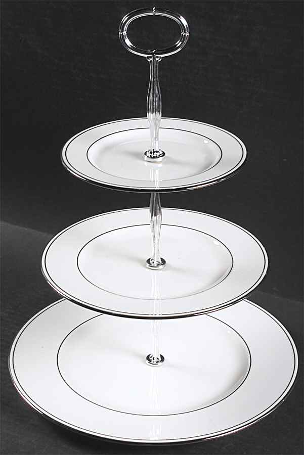 Federal Platinum 13 7/8"-14 1/4" 3-Tiered Serving Tray(DP,SP,BB) HC by Lenox-1