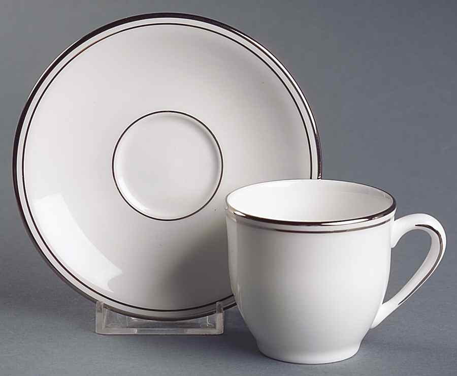 Federal Platinum Flat Demitasse Cup & Saucer Set by Lenox-1