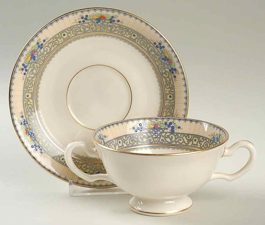 Festival Footed Bouillon Cup & Saucer by Lenox-1