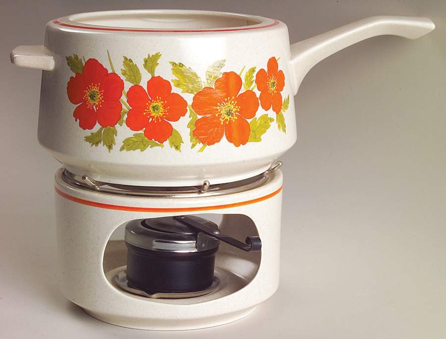 Fire Flower Open Fondue Pot w/Warmer Stand,Metal Rack & Burner by Lenox-1