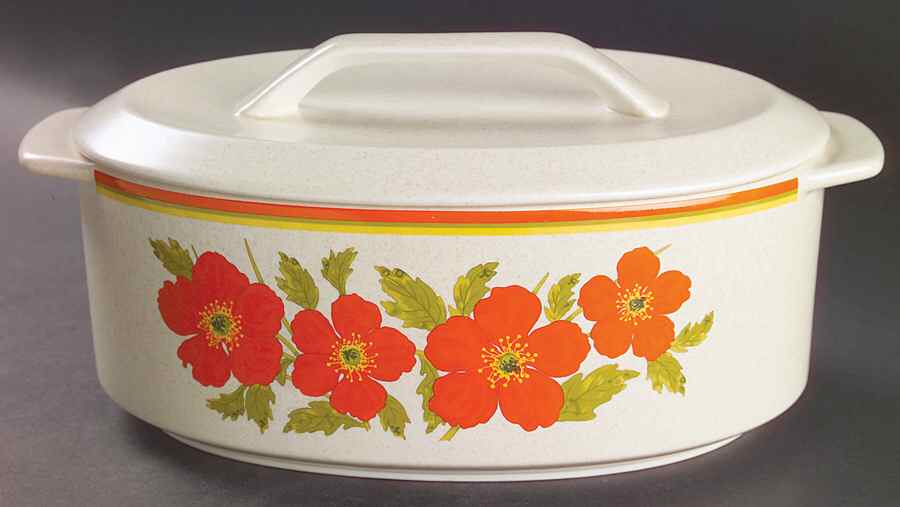 Fire Flower 2.5 Quart Oval Covered Casserole by Lenox-1