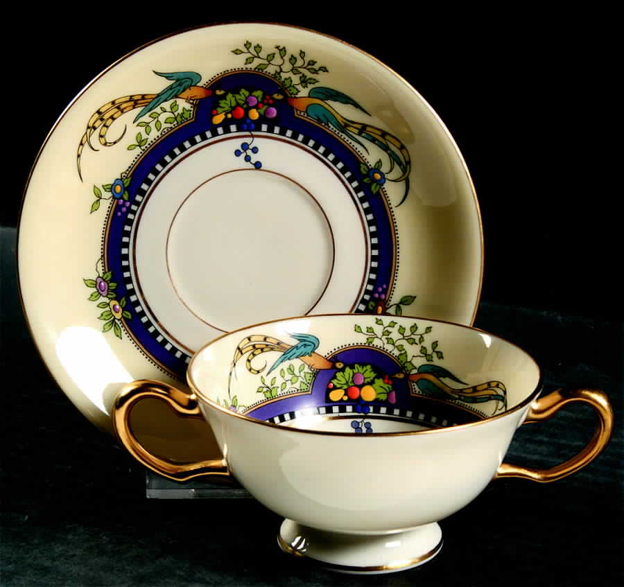 Florida Footed Bouillon Cup & Saucer by Lenox-1
