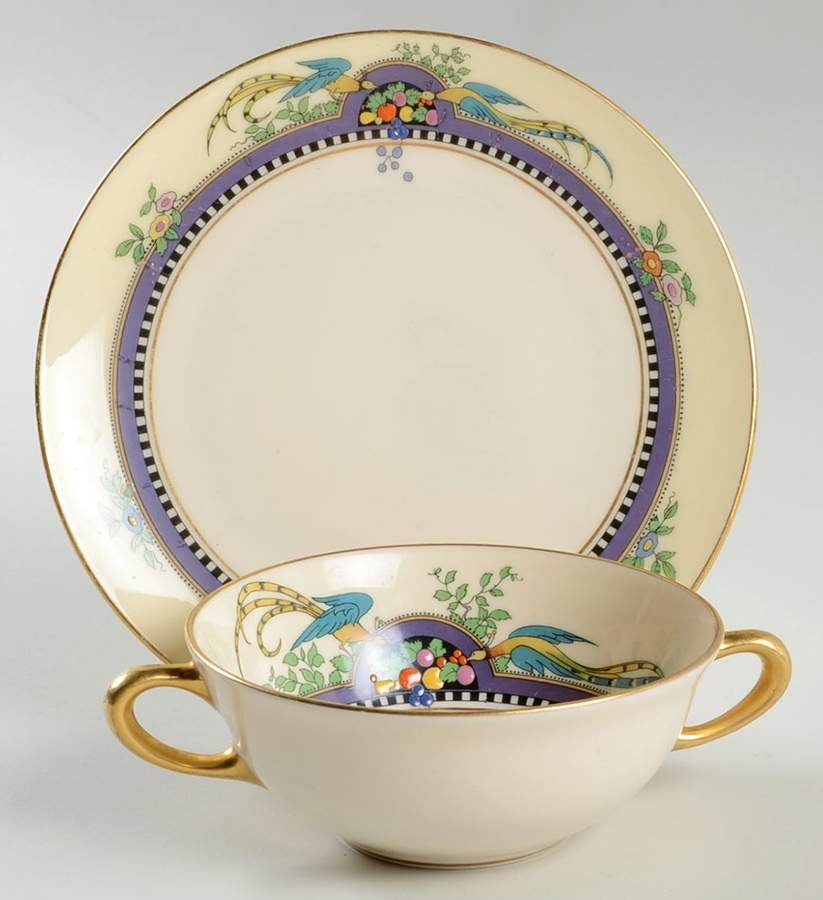 Florida Flat Cream Soup Bowl & Dessert Plate/Saucer Set by Lenox-1