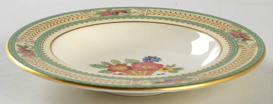 Floralia (Green Yellow Wreath) Rim Fruit/Dessert (Sauce) Bowl by Lenox-1