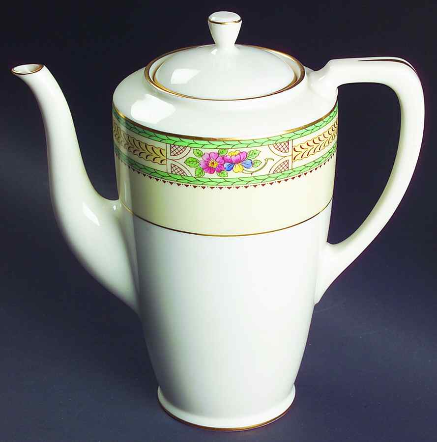 Floralia (Green Yellow Wreath) Coffee Pot & Lid by Lenox-1