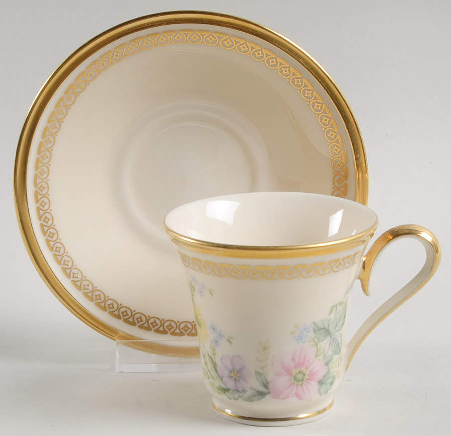 Flower Song Footed Demitasse Cup & Saucer Set by Lenox-1
