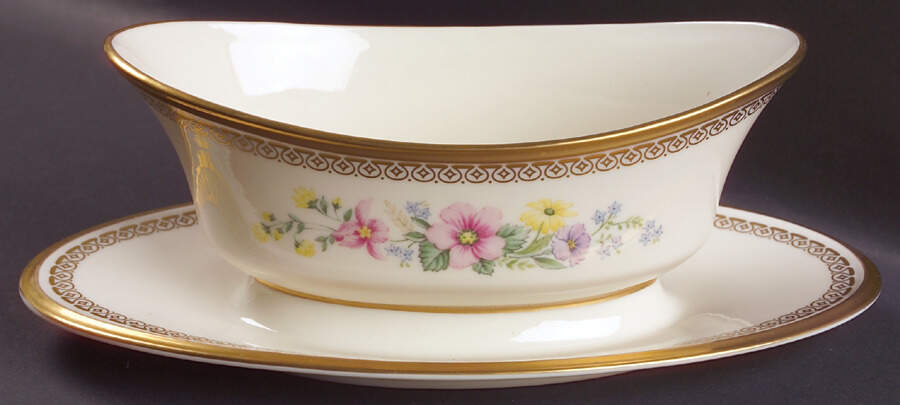 Flower Song Gravy Boat with Attached Underplate by Lenox-1