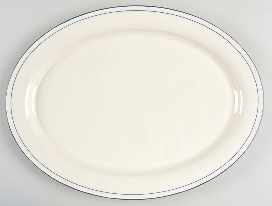 Blue Pinstripes (For the Blue) 14" Oval Serving Platter by Lenox-1