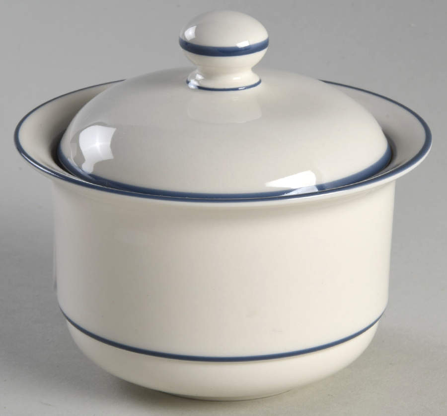 Blue Pinstripes (For the Blue) Sugar Bowl & Lid by Lenox-1
