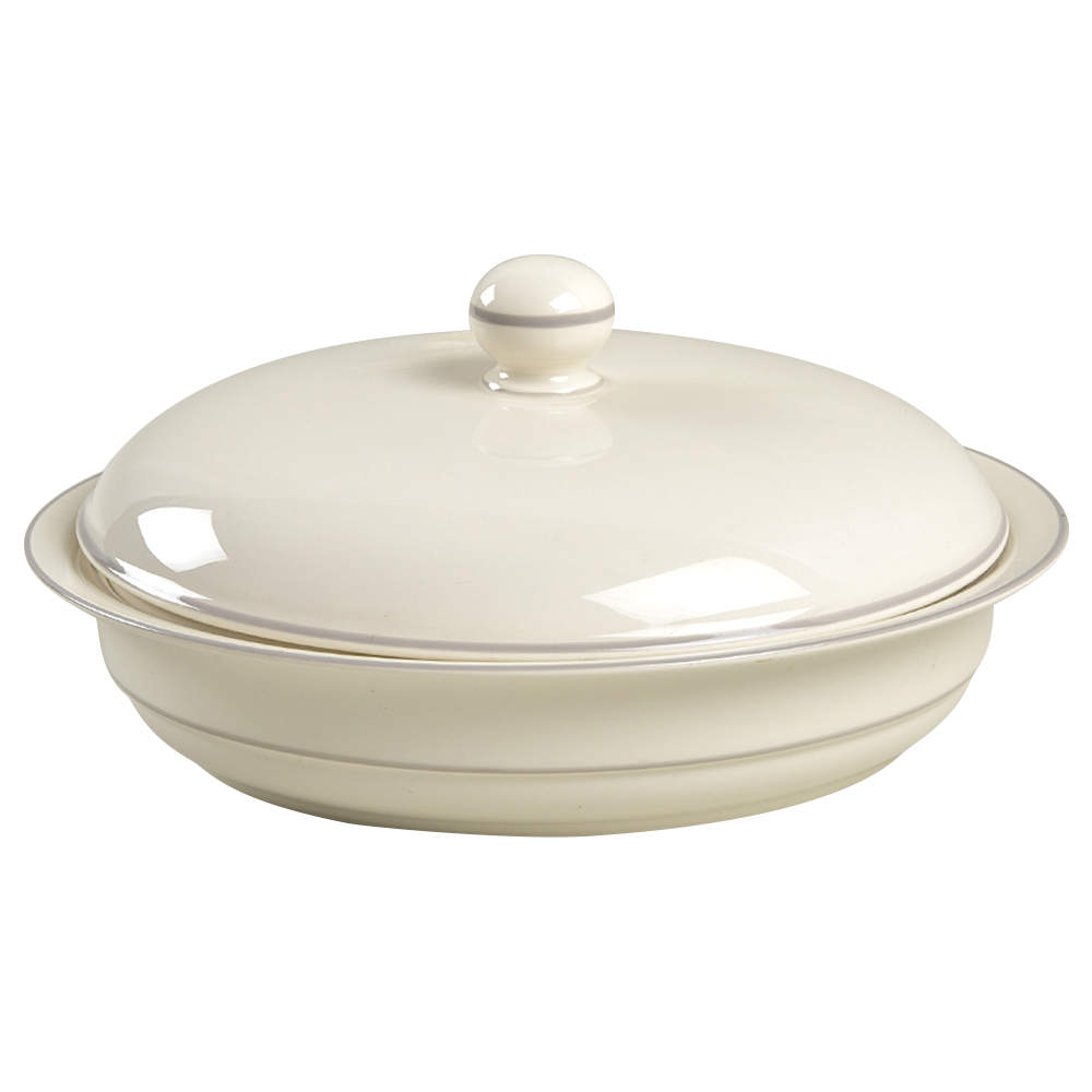 Grey Pinstripes (For the Grey) Round Covered Vegetable-Uses RV9 as Base + C2CVL by Lenox-1