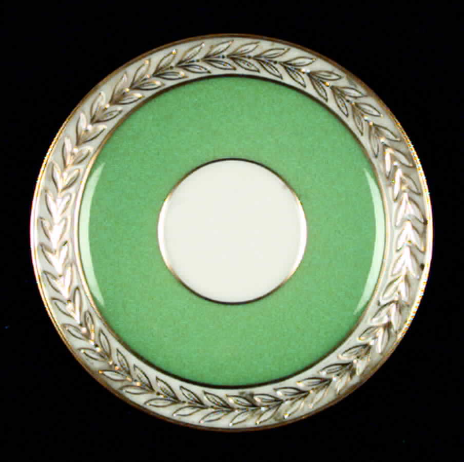 Fontaine Green (Embossed Gold Laurel) Saucer by Lenox-1