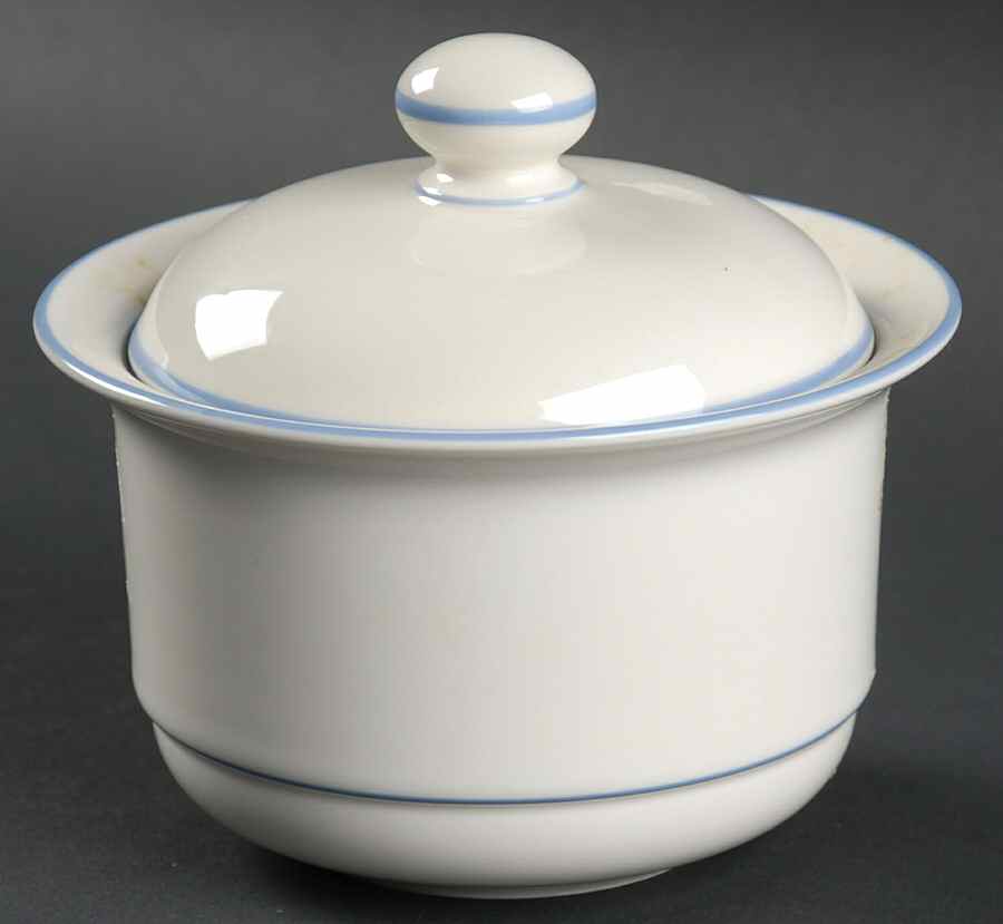 Sky Blue Pinstripes (For the Sky Blue) Sugar Bowl & Lid by Lenox-1