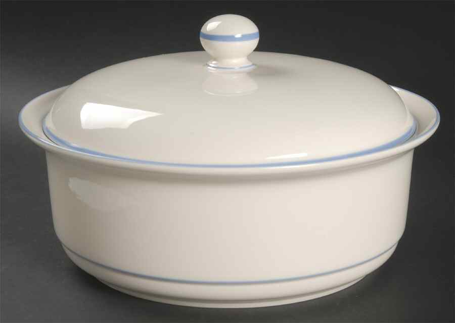 Sky Blue Pinstripes (For the Sky Blue) 2 Qt Round Covered Casserole (Uses Casr9 + C2cvl) by Lenox-1