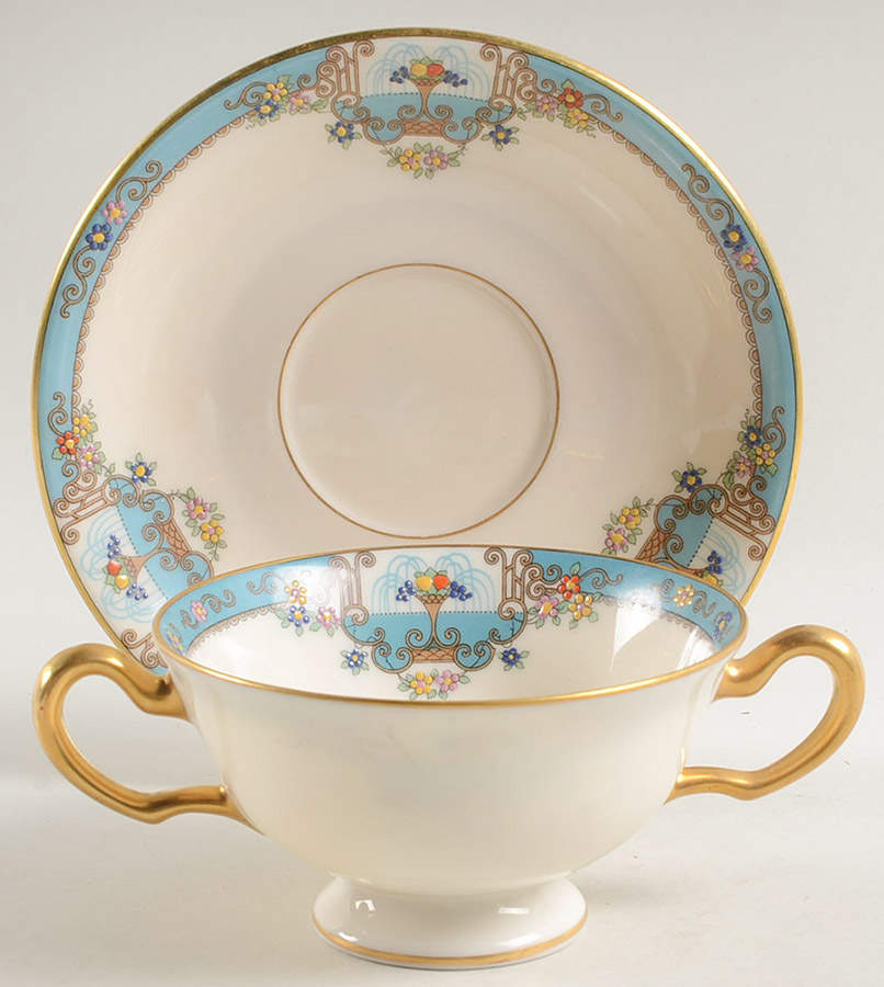 Fountain Footed Bouillon Cup & Saucer by Lenox-1