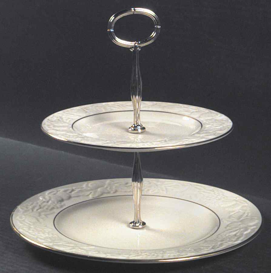 Fruits of Life 6 5/8"-10"  2 Tiered Serving Tray (Dp, Sp) HC by Lenox-1