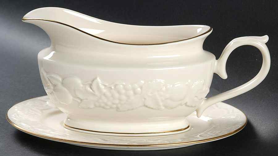 Fruits of Life Gravy Boat & Underplate by Lenox-1