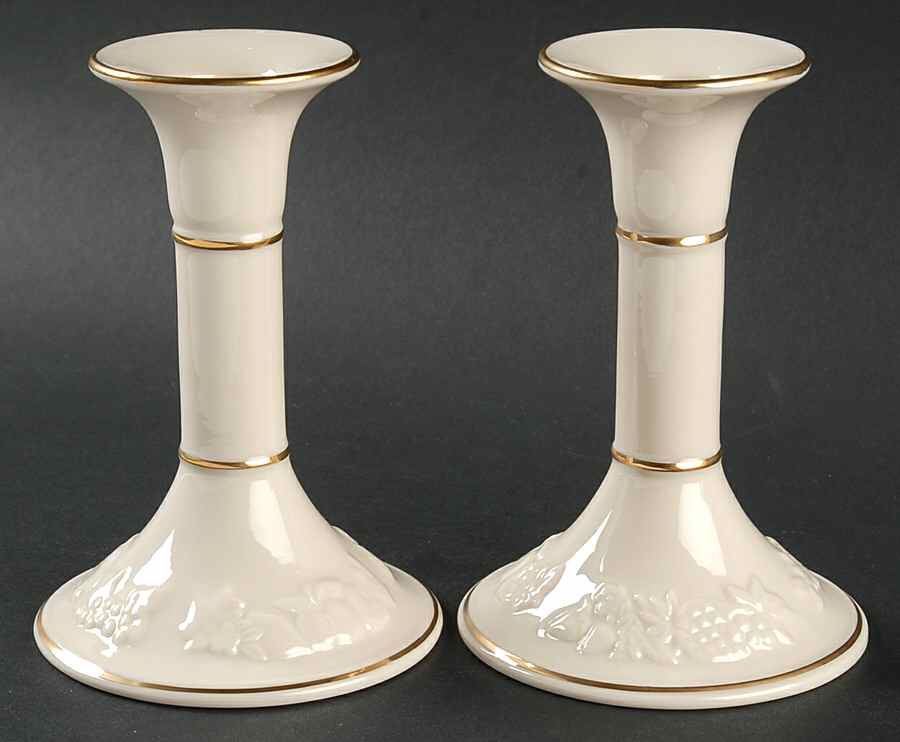 Fruits of Life 5" Candlestick - Set of 2 by Lenox-1