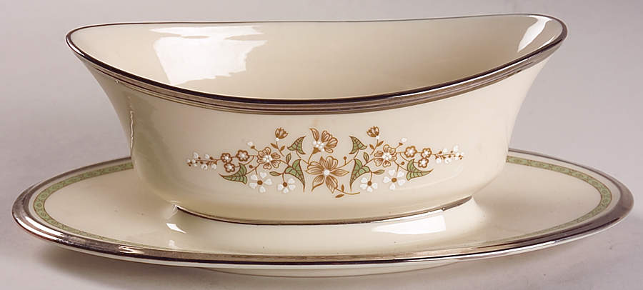 Fresh Meadow Gravy Boat with Attached Underplate by Lenox-1