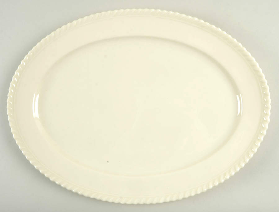 Gadroon Off White 16" Oval Serving Platter by Lenox-1