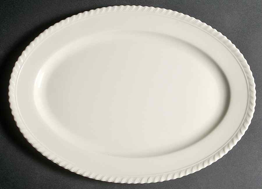 Gadroon Off White 15" Oval Serving Platter by Lenox-1