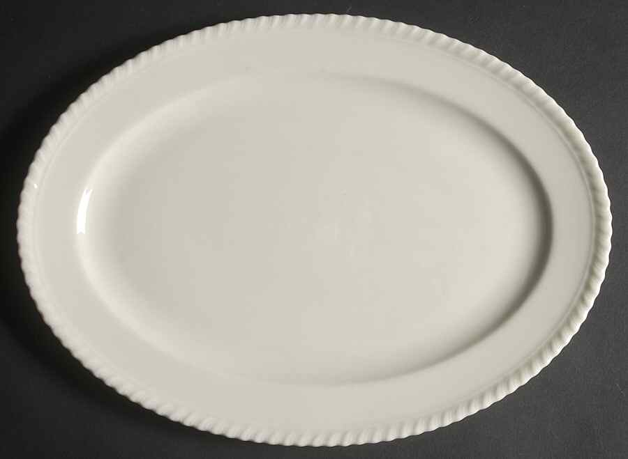 Gadroon Off White 13" Oval Serving Platter by Lenox-1