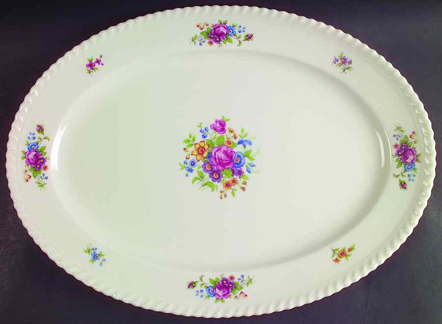 Gadroon Rose 16" Oval Serving Platter by Lenox-1