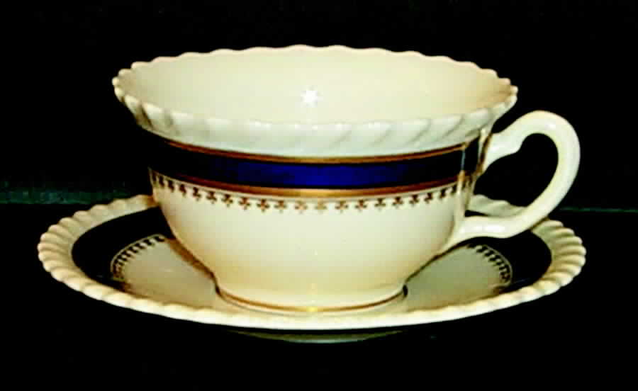 Georgian Blue Flat Cup & Saucer Set by Lenox-1