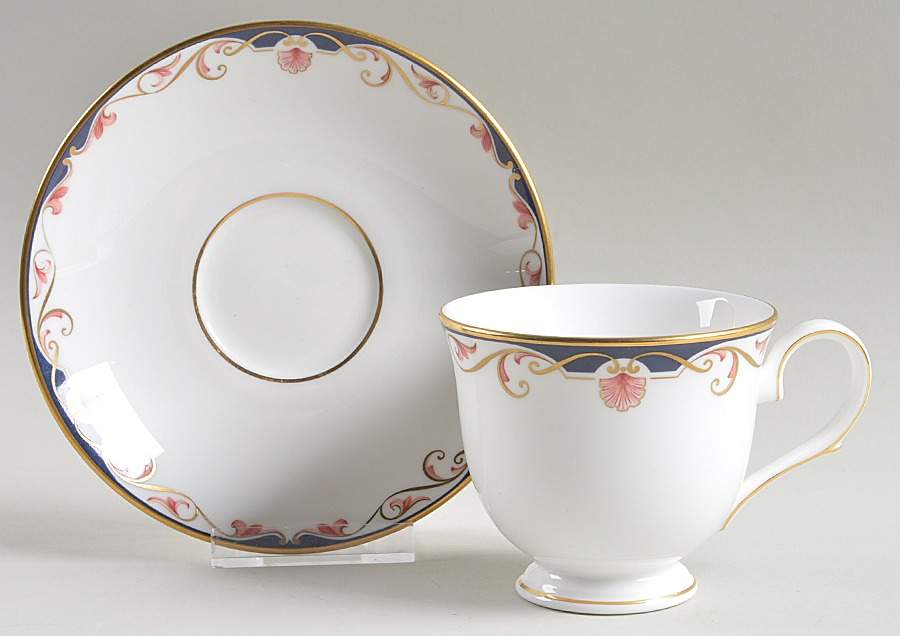 Georgian Shell Footed Cup & Saucer Set by Lenox-1