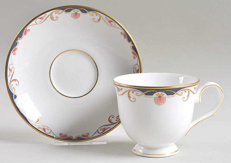 Georgian Shell Footed Cup & Saucer Set by Lenox-1