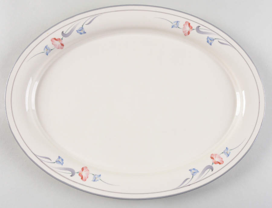 Glories on Grey 14" Oval Serving Platter by Lenox-1