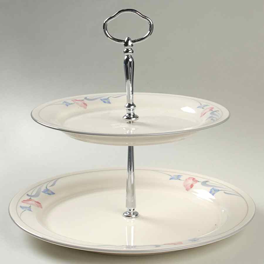 Glories on Grey Round Serving Plate with Handle (SP) by Lenox-1