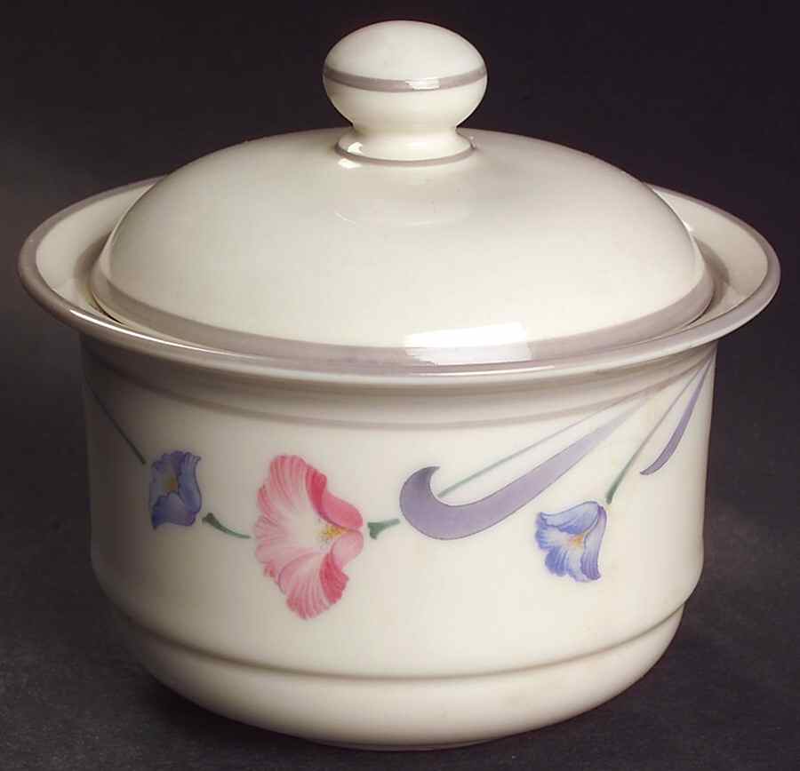 Glories on Grey Sugar Bowl & Lid by Lenox-1